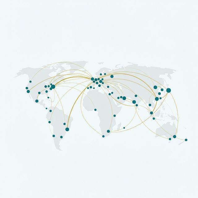Global business reach map